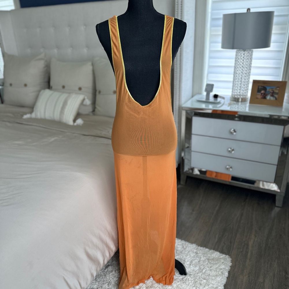 Orange Maxi Bikini Cover-Up